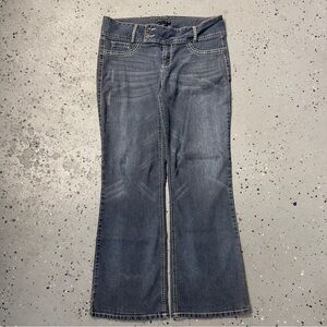 Y2K 2000s Fade To Blue Flare Denim Baggy Jeans 16 / 36x31